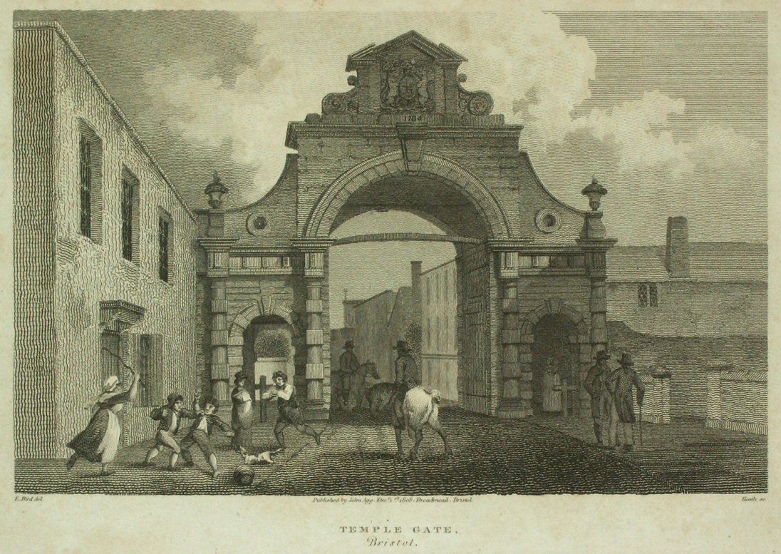 Print - Temple Gate, Bristol. - 